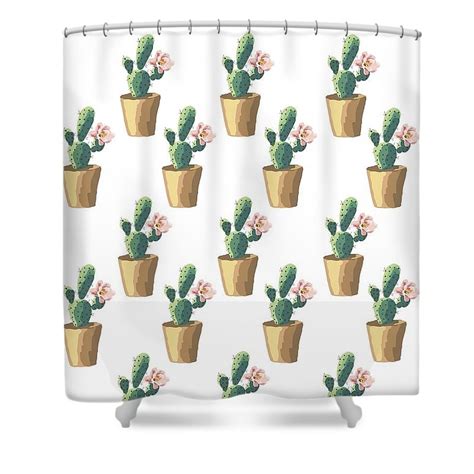 Watercolor Cactus Shower Curtain For Sale By Roam Images