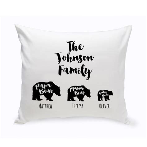 Personalized Bear Family Throw Pillow | Personalized pillows, Throw pillows, Personalized pillow ...