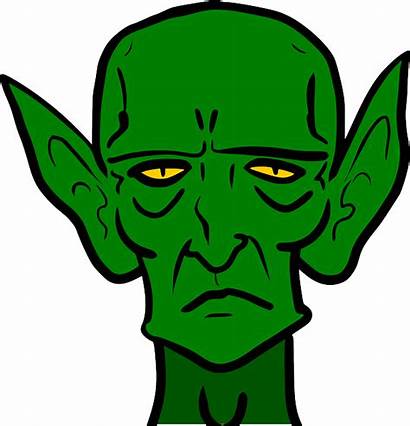 Goblin Evil Clipart Scary Monster Sad Ears