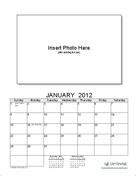 Photo Calendar Template Create A Printable Photo Calendar