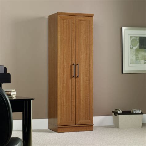 Sauder Homeplus 2 Door Storage Cabinet Sienna Oak Finish