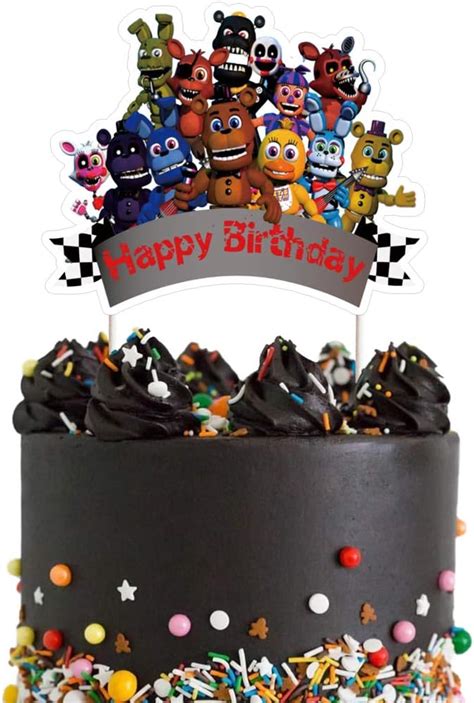 Five Nights At Freddy S Cake Topper Fnaf Happy Birthday Cake Toppers Theme Cake Decorations