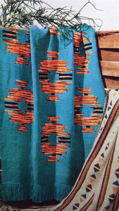 Turquoise Navajo Crochet Blanket Pattern American Indian Etsy Video