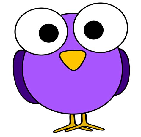 Onlinelabels Clip Art Purple Googly Eye Bird