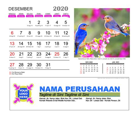Download Desain Kalender Meja 2019 Cdr