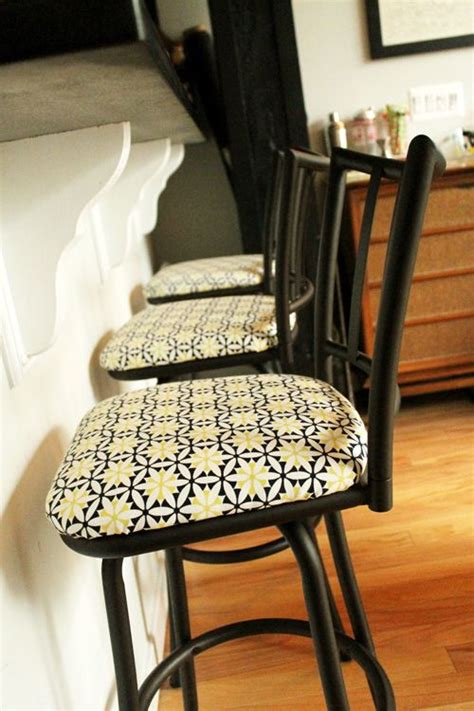 The new dining room wingback chair is modern, sleek and adds a punch of color to the room. Before and After: Reupholstering Bar Stools | Reupholster ...