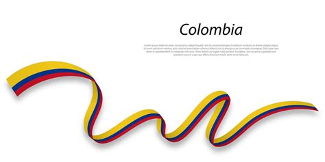 Ondulación Cinta O Bandera Con Bandera De Colombia 21841460 Vector En