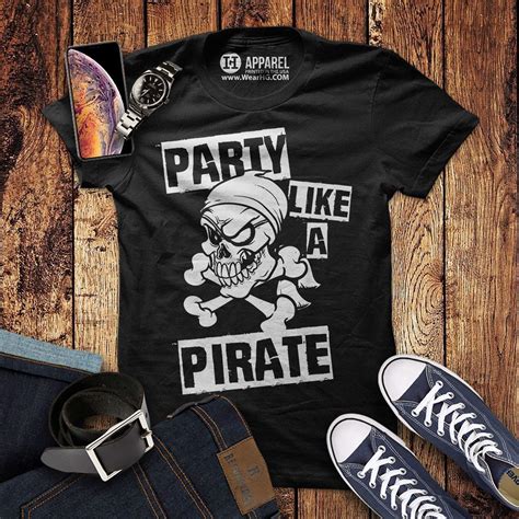Party Like A Pirate T Shirt Funny Gasparilla Party Shirt S Unisex Skull