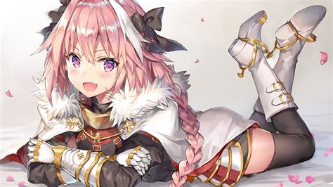 Astolfo With Brown Hair Lying On White Bed Hd Astolfo