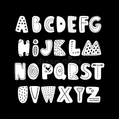 Abc Latin Alphabet Unique Hand Drawn Nursery Poster With Handdrawn