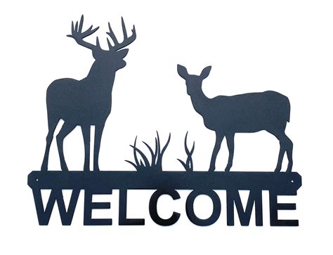 Buy Deer Welcome Sign Deer Welcome Whitetail Wall Art Metal