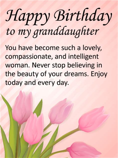 The best birthday messages for granddaughters, like the ones below, have all the elements you need in granddaughter birthday greetings: To my Lovely Granddaughter - Happy Birthday Wishes Card ...