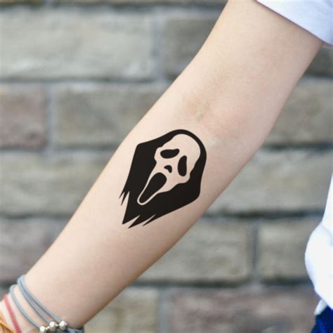 Ghostface Halloween Temporary Tattoo Sticker Set Of 2 Movie Tattoos