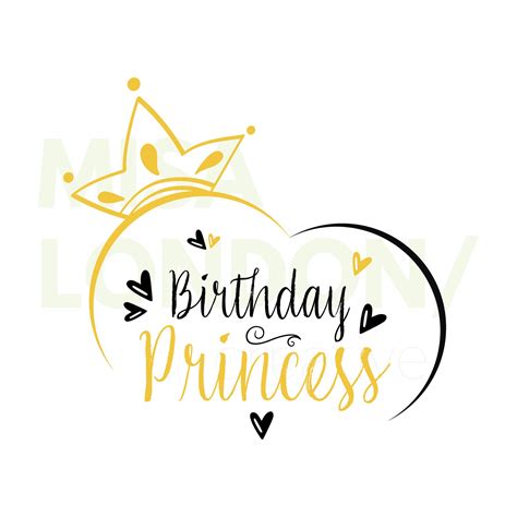 Birthday Princess Svg Png  Svg Files For Cricut Digital Etsy