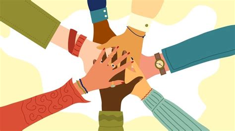 Hands Of Diverse Group Of People Putting Together Concept Of Teamwork Cooperation Unity