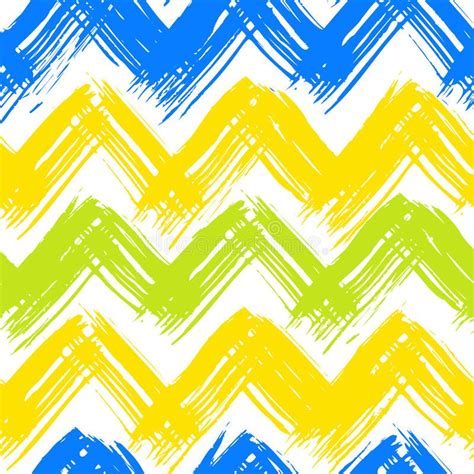 Chevron Pattern Hand Painted With Brushstrokes Photo About Geometric