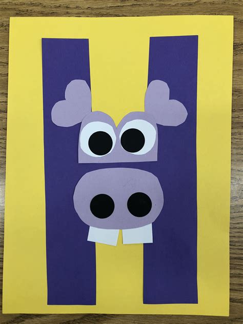 Letter “H” for Hippo craft  Preschool art activities, Kindergarten crafts, Alphabet activities