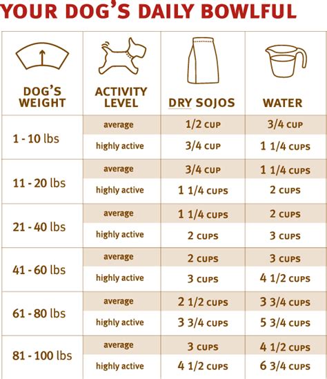 Printable Dog Feeding Chart