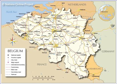Map Of Belgium Map Of Belgium And Surrounding Areas Western Europe Europe