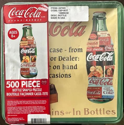 Official Coca Cola Brand 500 Piece Bottle Shaped Puzzle In A