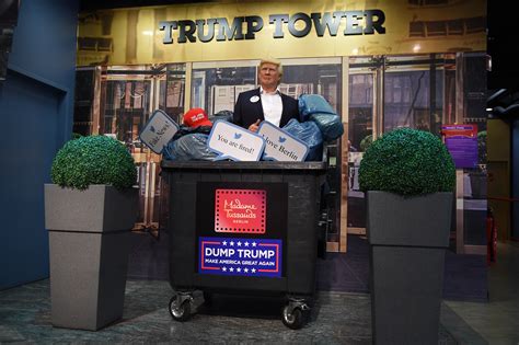 madame tussauds in berlin dumps trump into a dumpster ahead of election day