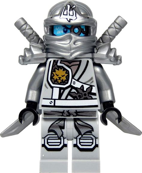 Lego Ninjago Minifigure Zane Titanium Ninja Avec Gold Sai And Silver