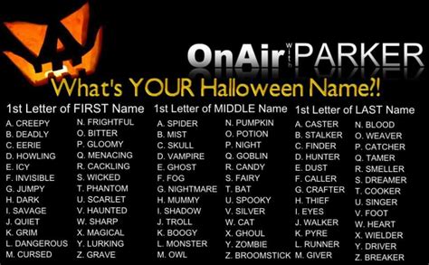 Halloween Names Stalker Eerie First Names Mists Creepy