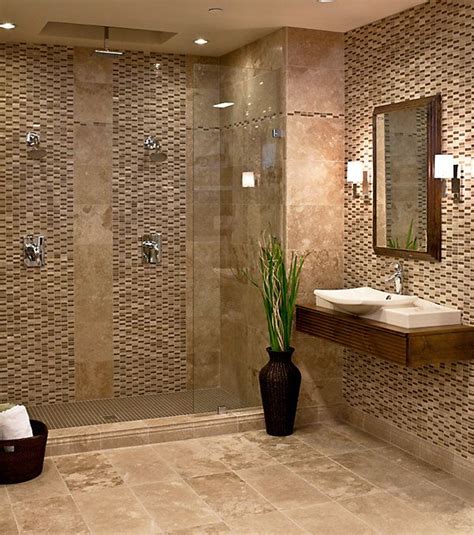 When the light is on, the tan ceramics look sunny. 40 brown bathroom wall tiles ideas and pictures