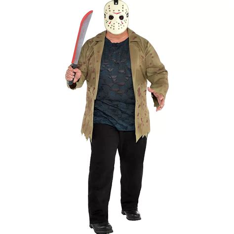 Adult Friday The 13th Jason Voorhees Costume Mask Gambaran