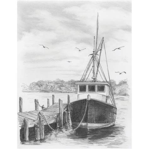 Royal Brush Sketching Made Easy Kit 9x12 Fishing Boat Fishing Boat
