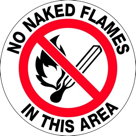No Naked Flames Uniform Safety Signs My XXX Hot Girl