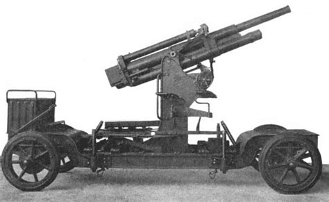 Photo 3in M1918 Anti Aircraft Gun On A Trailer In Traveling Position