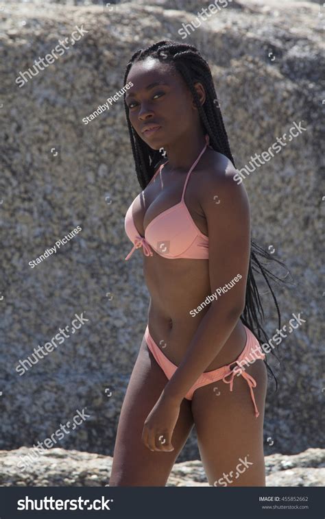 Portrait Gorgeous African Bikini Model Braids Stock Photo Edit Now