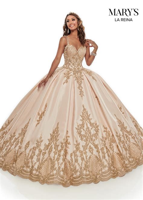 embroidered satin quinceañera dress mary s bridal style mq2105 vestidos dorados de