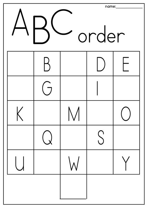 Abc Order Worksheets Kindergarten Printable Kindergarten Worksheets