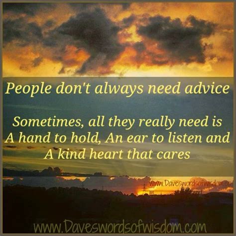 People Dont Always Need Advice