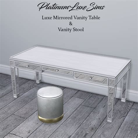 Luxe Mirrored Vanity Table Vanity Stool Platinumluxesims On Patreon