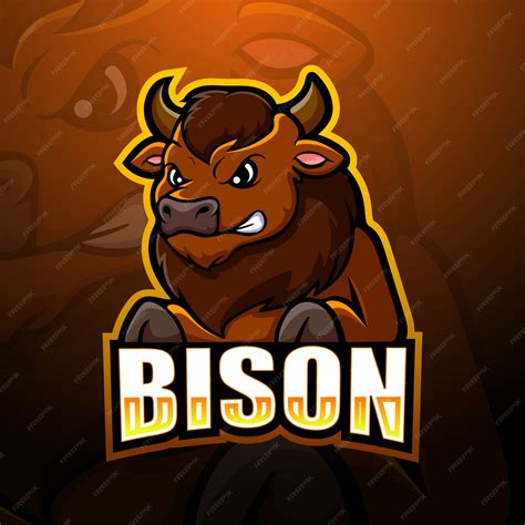 Premium Vector Bison Mascot Esport Illustration