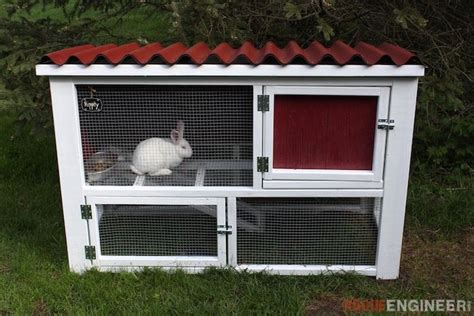 A rabbit cage with removable tray makes cleaning more convenient and easy, although it would be good if you put protection at the corners where your bunny might pee. 9 Completely Free DIY Rabbit Hutch Plans