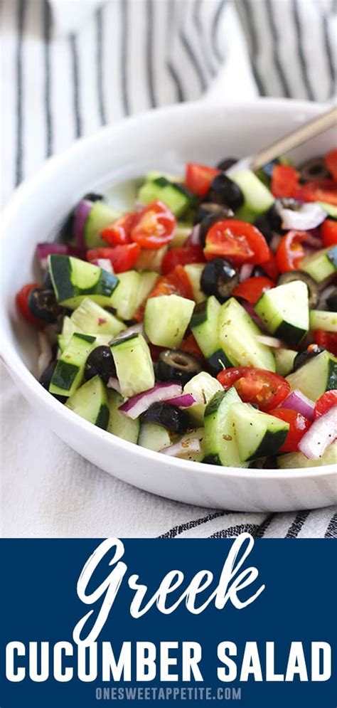 Cucumber Greek Salad Recipe One Sweet Appetite