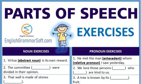 Part Of Speech Exercise With Answer Worksheets Worksheetsday
