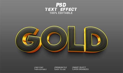 Gold 3d Text Effect Editable Psd File Graphic By Imamul0 · Creative Fabrica