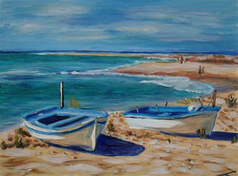 Account Suspended Painting Boat Seascape Paintings Ocean Painting