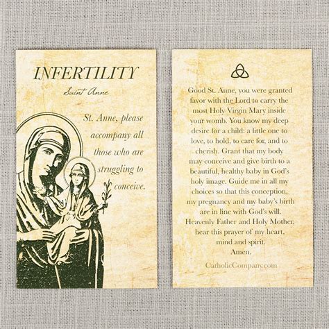 St Anne Infertility Prayer Card The Catholic Company®