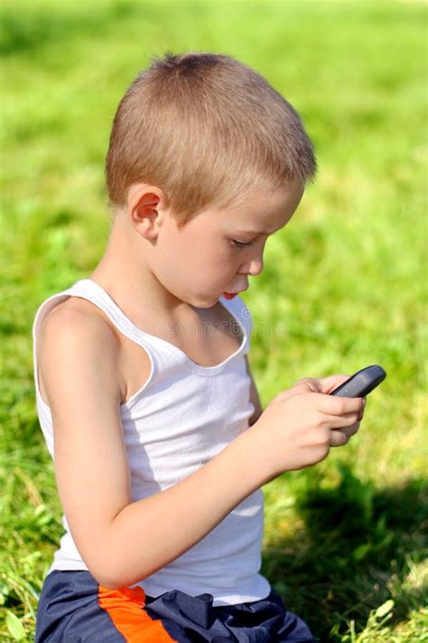 Boy With Mobile Phone Stock Image Image Of Explore Gadget 28946881