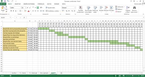 Diagrama De Gantt En Excel Con Formato Condicional At Exceleinfo Images