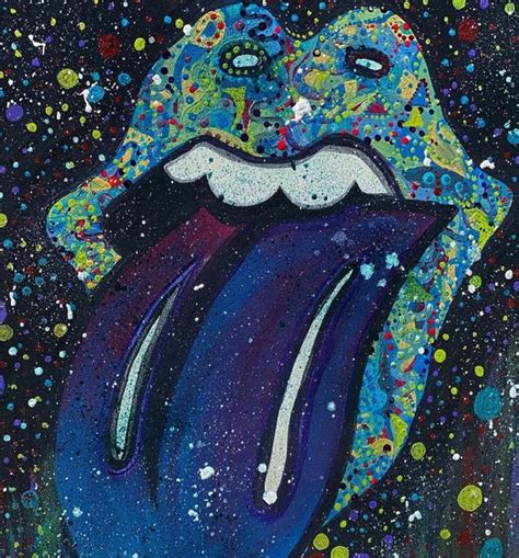 Trippy Rolling Stones Painting Etsy