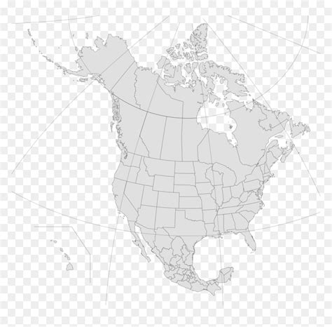 White Map Of North America