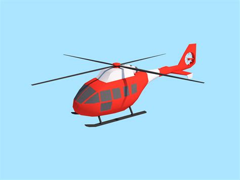 Cartoon Low Poly Helicopter 3d Asset Cgtrader