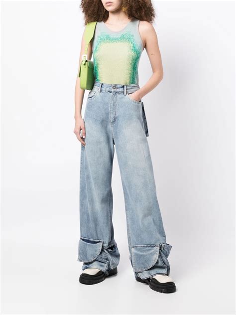 Natasha Zinko Pocket Hem Cargo Jeans In Blue ModeSens